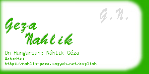 geza nahlik business card