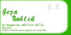 geza nahlik business card
